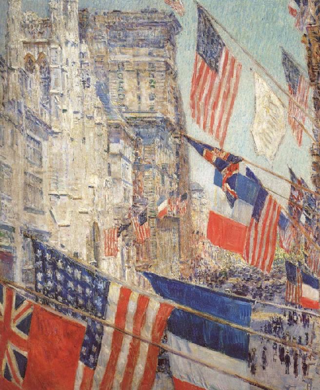 Childe Hassam Allies Day,May 1917 Sweden oil painting art